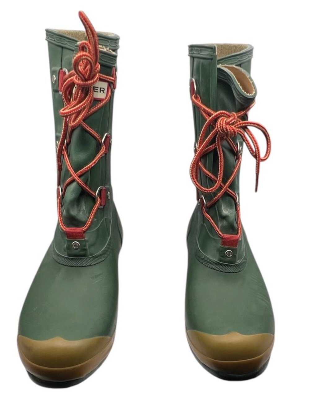 Hunter Sascha Green Lace-Up Rain Boots Women’s Size 10 UK 8 EU 42
